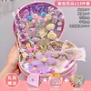 Accesorios para el cabello de niños, set de pinzas para el cabello de niñas en caja de regalo, adorno para el cabello de niña pequeña, pasador, liga para el cabello de princesa, nueva joyería con banda elástica
