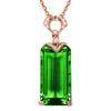 Pendente Retangular Chanfrado Quadrado Princesa Pedra Preciosa de Cristal Verde Pingente Esmeralda Incrustado com Zircônia Verde Cor Pingente Tesouro