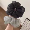 Goma para el pelo de lunares retro de alta gama estilo coreano, simple, elegante, para moño, accesorio para el pelo plisado de malla