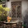 Tallado en madera de Dongyang, puertas y ventanas antiguas, celosía de madera maciza, rejas de ventana estilo chino, recortes de ventana envejecidos, estilo vintage, hecho a medida para salas de té