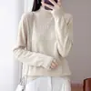 Top de punto transfronterizo para mujer Otoño Invierno con cuello semi alto Nuevo estilo Pedrería Hotfix Capa base para mujer Coreano de alta gama