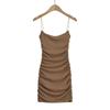 Vestido preto justo tipo sling feminino verão 2024 spice girl saia justa com quadril interno saia sexy elegante