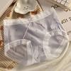 Refrescante Verano ~ Ropa Interior de Seda de Hielo Sin Marcas Simple de Cintura Media Delgada Transparente con Estampado de Fresa Encaje Calzoncillos para Mujer