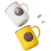 Vaso para enjuague bucal de doble capa con bloques de color para uso doméstico, vaso para cepillarse los dientes en el baño con asa, taza linda para pareja, vaso para lavarse resistente a roturas