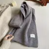 Bufanda Invierno Burdeos Ancora Lana Nueva Tejida Color Sólido Mujer Estilo Coreano Engrosada Roja Cálida y Versátil