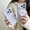 Funda con Soporte Magnético y Lazo de Puntos Grises para Apple 17 Pro Max, Compatible con Funda Dura de Película 16 Pro/15