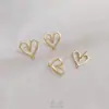 Aretes Geométricos en Forma de Corazón de Color Duradero Chapados en Oro de 14K con Anillo para Colgar Aretes de Corazón Hechos a Mano DIY Accesorios de Joyería Materiales