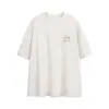 Camiseta de Verano Nueva Estilo Retro Nanxia con Estampado de Montaña, Tacto a Lino, Transpirable, Manga Corta para Hombre, Camiseta Holgada de Media Manga
