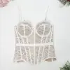 Exquisito Bordado de Encaje Lujosas Correas para la Cintura Sujetador Ropa Exterior Espalda Hermosa Hombros Descubiertos Reductor Push-up Sujetador de Ballenas