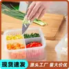 Caja Drenable de Doble Capa para Conservar Frescura con Tapa, Caja de Cuatro Compartimentos para Cebolla de Grado Alimenticio, Caja para Cebolla, Jengibre y Ajo de Refrigerador de Cocina, Caja de Almacenamiento con Compartimentos