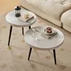 Mesa de centro creativa estilo nórdico transfronteriza para sala de estar, diseño minimalista, adecuada para apartamentos pequeños, tablero redondo, con un diseño que se asemeja a los anillos de los árboles