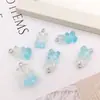 Lindo Dibujo Animado Oso Pequeño Semitransparente Color Gelatina Acrílico Colgante Hecho a Mano DIY Cadena para Teléfono Collar Llavero Colgante