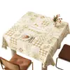 Estilo Pastoral Pequena Flor PVC Toalha de Mesa Impermeável, à Prova de Óleo, Resistente ao Calor, Patchwork Xadrez, Toalha de Mesa Retangular para Mesa de Jantar para Uso Doméstico