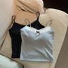Deseo Puro Spice Girl Hermoso Tirante Camisola con Almohadilla para el Pecho para Mujer Primavera y Verano Ropa Exterior Camiseta Base de Encaje Top Interior