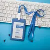 Youhe 6075/6076 Juego de identificación, tarjeta transparente doble, cordón para identificación, tarjeta de trabajo, cordón para identificación, cordón para colgar, impresión