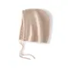 Nuevo gorro de punto de cachemira liso para otoño e invierno para mujer, con protección para las orejas, cordón y un diseño de estilo coreano que es versátil y te mantiene abrigada.