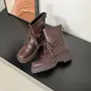 Botas Martin estilo británico para mujer, con cordones, suelas gruesas, cañas cortas, puntera redonda versátil, tacones gruesos, cremallera trasera, efecto adelgazante y adecuadas para ir al trabajo
