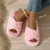 Pantuflas esponjosas para mujer con decoración de pedrería brillante para comercio exterior, nuevas pantuflas de algodón de punto cruz de suela plana para interior de estilo europeo y americano para mujer