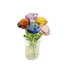 Adornos de Flor de Rosa de Cristal, Decoraciones de Vidrio de Alta Gama para el Escritorio, Flores Artificiales, Regalos de Cumpleaños, Artículos Populares de Venta Transfronteriza
