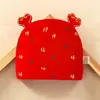 Gorro festivo rojo para bebé recién nacido, gorro fetal sin huesos clase A de doble capa de algodón puro, gorro de protección para puerta halógena de 0 a 3 meses, sombrero para bebé recién nacido