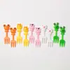 Tenedor de Fruta de Dibujos Animados para Niños Desechable Letrero Bento Traje Estilo Japonés Anime Letrero de Fruta Jirafa Animal Tenedor Traje