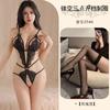 Vermelho sexo lingerie feminina plus size sexy hot hollow tentação terno aberto rendas macacão geração 2546