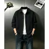 Chaqueta de camisa con estampado de espina de pescado gris para hombre, otoño e invierno, estilo retro americano, top chic para pareja, prenda exterior, chaqueta con solapa