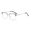 Gafas Jamie 8040 Estilo Nuevo Artístico Versátil Marco Metálico Anti-Luz Azul Montura Cuadrada Elegantes Decorativas para Hombres, Se Pueden Adaptar Lentes Graduados