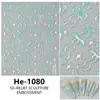 Redanco nuevo 5D relieve caricatura moño funda luz pegatinas para uñas calcomanías tridimensionales para uñas He-1080
