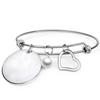 Pulseira Push-Pull Transfronteiriça Europeia e Americana DIY Ajustável Suportes de Pulseira de Aço Inoxidável Gravação de Logo