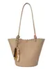 Bolso de cubo de nicho transfronterizo para mujer, nuevo bolso de mano versátil de moda 2026 con patrón de lichi, bolso de hombro cruzado