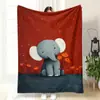 Manta de Sofá con Animales Lindos Transfronteriza de Amazon, Elefante Majestuoso, Manta Adorable de Elefante Bebé para Siesta, Manta de Franela