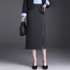 Falda de Traje Asimétrica de Color Sólido para Mujer, Nueva Falda Bodycon de Cintura Alta con Abertura Otoño 2026, Falda Elegante de Longitud Media de Moda