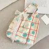 69131 Bolso tote a cuadros y lunares estilo coreano, un bolso de hombro fresco y colorido de gran capacidad, adecuado para estudiantes, para ir al trabajo y para ir de compras