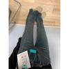 Calça Jeans Bootcut com Barra Desfiada para Mulheres Primavera e Outono Novo Tamanho Grande Design para Pessoas Plus Size Barra em U Calça Emagrecimento Nicho Cintura Alta