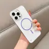 Funda de teléfono magnética fina de media carga con anillo para Apple 16ProMax transparente 15 agujero grande 14 alta permeabilidad 12 a prueba de caídas 11