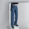 Jeans Rectos de Cintura Alta Color Claro para Mujer Verano 2022 Sueltos Ajustados Cruzados de Cintura Pantalones Anchos de Pierna