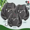 Suéter con Tema de PANDA Panda Primavera y Otoño 2024 Ropa Nueva para Niños Parin-child Ropa para Hombre y Mujer Estilo Nacional Top de Pareja Camiseta Base