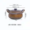 Estilo Montaña y Campo Cerámica Gruesa Olla de Barro de Doble Asa con Tapa Olla para Estofado Yunnan Guizhou Sichuan Hígado de Res Hongo Arroz Frito Vajilla Cerámica Especial Plato para Servir