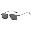 Moda Coreana Retro Metal Verde Claro Gafas de Sol de Caja Pequeña para Mujer Tiktok Celebridad de Internet Mismo Estilo Gafas de Sol para Hombre Modernas