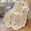 Manta gruesa de doble cara de forro polar con temática de dibujos animados, perfecta para otoño e invierno, hecha de suave forro polar de leche y lana de cordero, ideal como cubierta de sofá o una manta linda y pequeña para una siesta a mediodía.