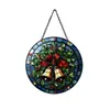 Colgante de Cristal para Árbol de Navidad con Forma de Campana, Atrapasoles, Vidrio de Colores Colgante Redondo