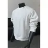 Moletom Desconstruído com Gola Careca para Homens, Algodão Espacial, Estilo Americano, Marca da Moda, Caimento Solto, Roupa Pesada para Adolescentes, Outono