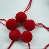 Bolas de hilo de lana de 3-5 cm de grosor en stock, bolas grandes de lana rojas, bolas de felpa de cachemir, accesorios para sombreros, bufandas y ropa