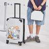 Mala Trolley de 20/ 28 polegadas para Homens e Mulheres, Estrutura de Alumínio, Zíper com Senha, Mala de Couro Moderna para Bordo
