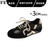 En stock~ Zapatos de entrenamiento alemanes retro de encaje para ballet, de cuero genuino, color negro, para mujer, versátiles zapatos deportivos casuales