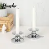 Candelabro de hierro con borde cruzado, bandeja para velas, vela romántica para bodas, vela para cenas, base de metal para velas.