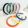 Diadema de Tela de Color Sólido para Mujeres Coreanas Accesorios para el Cabello Trenza Trenzada Diadema Sello para el Cabello Plástico de Moda Pinza para el Cabello Dentada F804