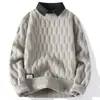 Camisa de moda transfronteiriça 2024 outono e inverno gola de camisa falsa duas peças tendência quente folgada suéter pullover primavera e outono