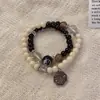Nuevo Bolso Chinoiserie Tai Chi Bagua para Una Persona Wang Ye Periférico Pulsera de Estilo Nacional con Cuentas para Mujer Pulsera Elegante Retro de Doble Capa